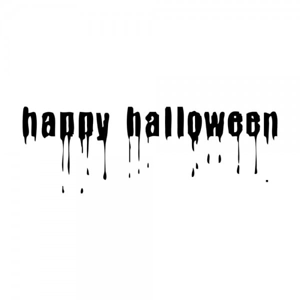 Tampon halloween rectangulaire en bois - Happy Halloween - blood