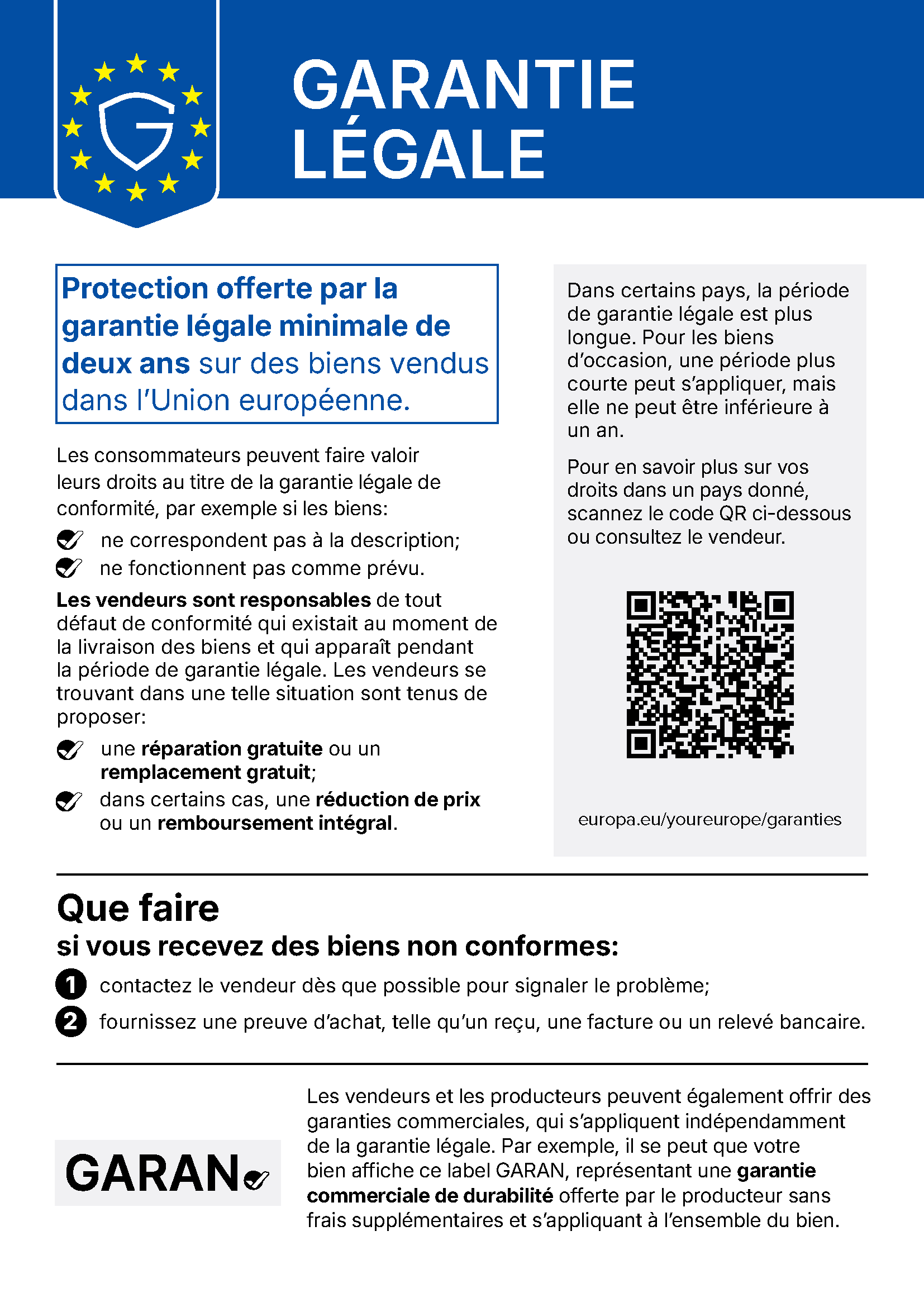 Label de garantie de l'UE en allemand