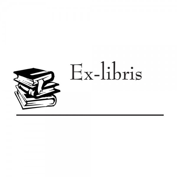 Tampon ex-libris rectangulaire en bois - Ex-libris