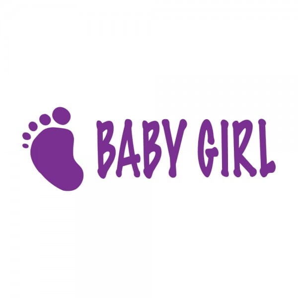 Tampon bébé rectangulaire en bois - Baby girl