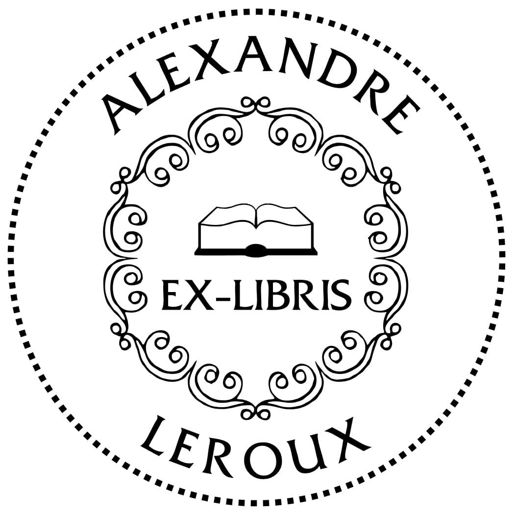Tampon "Exlibris Livre ouvert" en bois tamponsbureau.fr